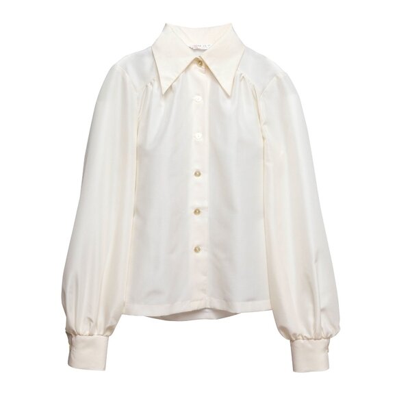 Sundazed (Italy) 70s, Satin Weave, Barrymore Collar, Bishop Sleeves - Picture 1 of 4